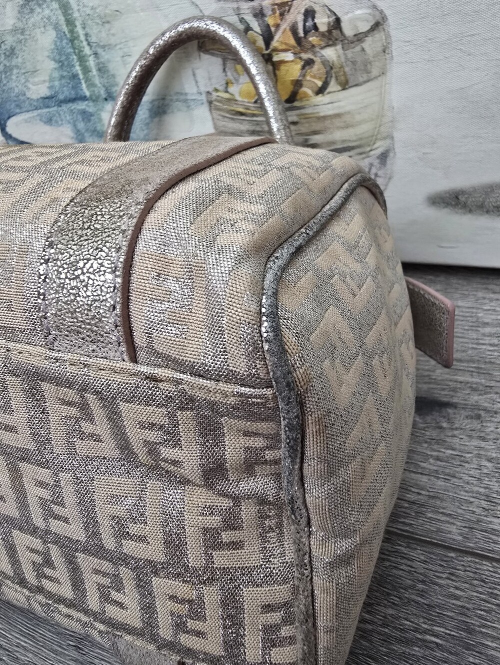 Fendi Pink & Silver FF Logo Mini Satchel Boston Bag - Picture 12 of 13